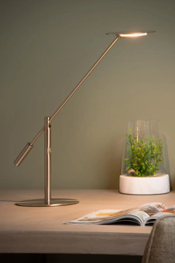 Lucide ANSELMO - Desk lamp - LED Dim. - 1x9W 3000K - Satin Chrome - ambiance 2